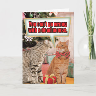Dead Mouse Christmas Humour Paper Card