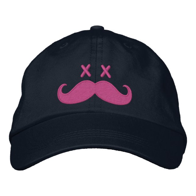 Dead Moustache PINK Embroidered Hat (Front)