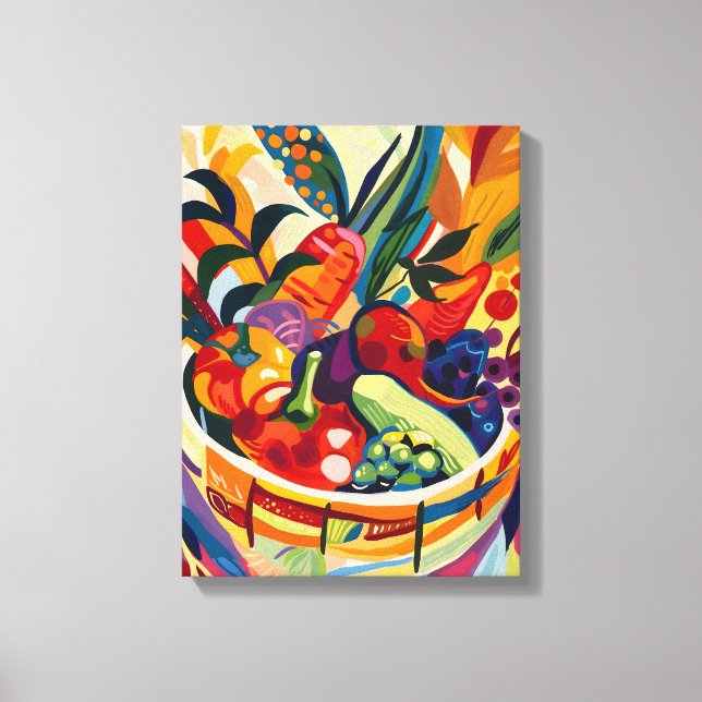 Dead Nature: Fruit in Favist Style. Canvas Print (Front)