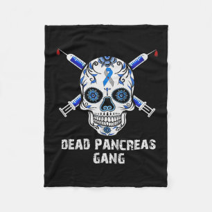 Dead Pancreas Gang Skull Diabetes Awareness Fleece Blanket