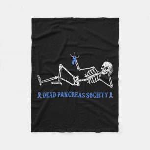 Dead Pancreas Society Diabetes Awareness Funny Ske Fleece Blanket