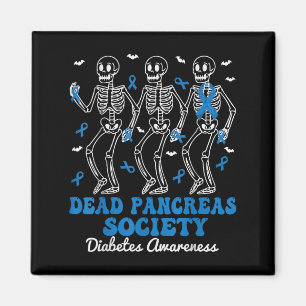 Dead Pancreas Society Diabetes Awareness Skeleton Magnet