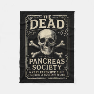 Dead Pancreas Society - Diabetes Awareness Skull _ Fleece Blanket