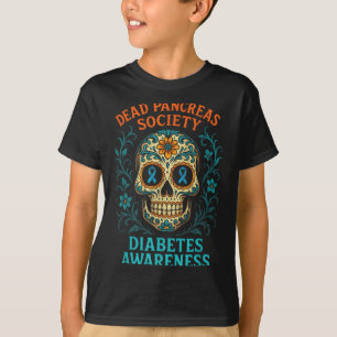 Dead Pancreas Society - Diabetes Awareness Skull _ T-Shirt