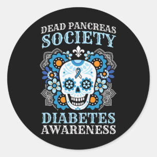 Dead Pancreas Society Diabetes Awareness Sugar Sku Classic Round Sticker
