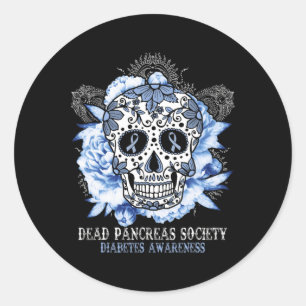 Dead Pancreas Society Diabetes Awareness Sugar Sku Classic Round Sticker