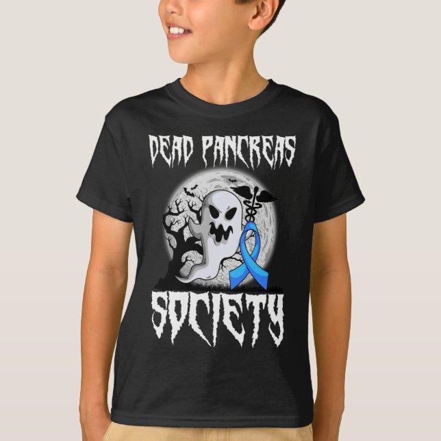 Dead Pancreas Society Diabetes Halloween Diabetic  T-Shirt (Front)