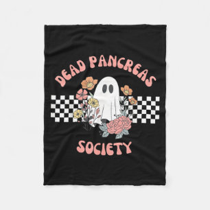 Dead Pancreas Society Funny Ghost Diabetes Fleece Blanket