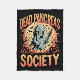 Dead Pancreas Society Funny Ghost Syringe Diabetes Fleece Blanket