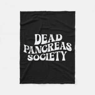 Dead Pancreas Society Funny Skeleton Diabetes Awar Fleece Blanket