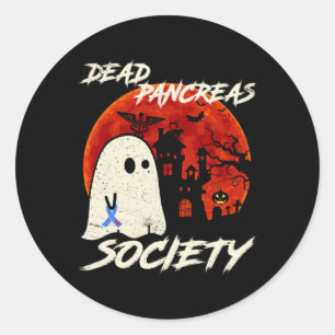 Dead Pancreas Society Ghost Diabetes Awareness Hal Classic Round Sticker