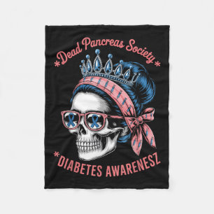 Dead Pancreas Society Shirt Funny Diabetes Awarene Fleece Blanket