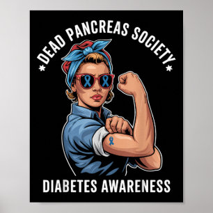 Dead Pancreas Society Shirt Funny Diabetes Awarene Poster
