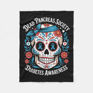 Dead Pancreas Society Shirt Sugar Skull Diabetes A Fleece Blanket