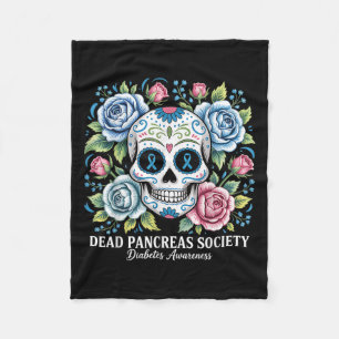 Dead Pancreas Society Sugar Diabetes Awareness Sku Fleece Blanket
