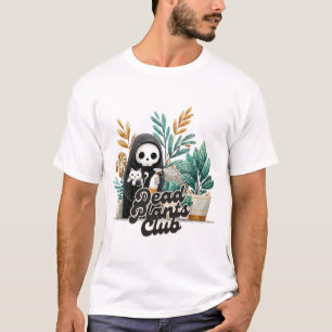 Dead Plants Club Cute Skeleton Cat Plant Care T-Sh T-Shirt