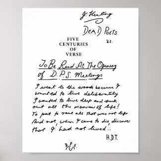 Dead Poets Society five centuries of verse black  Poster