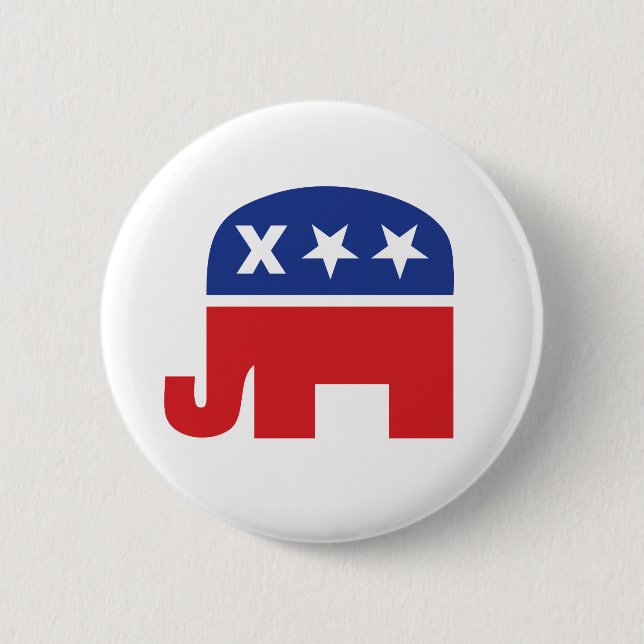 Dead Republican Elephant 6 Cm Round Badge (Front)