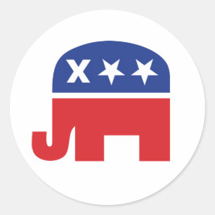 Dead Republican Elephant Classic Round Sticker
