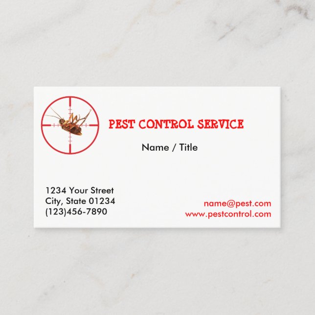 Dead Roach Pest Service 1 Sided Business Card (Front)
