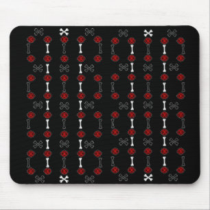 Dead Roses (Black w/ Red) Mouse Mat