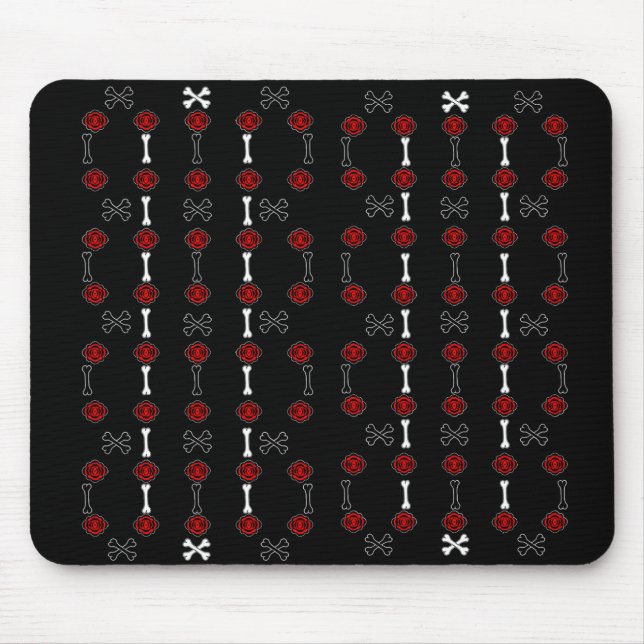 Dead Roses (Black w/ Red) Mouse Mat (Front)