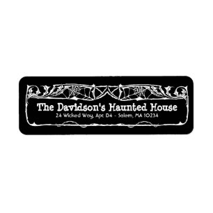 Dead Roses Halloween Address Label on Black