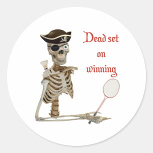 Dead Set Badminton Pirate Classic Round Sticker