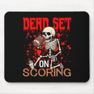 Dead Set On Scoring Skeleton Footll Player Hallowe Mouse Mat