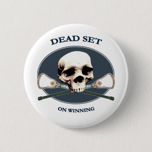 Dead Set Skull Lacrosse 6 Cm Round Badge