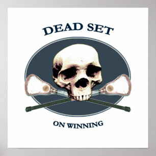 Dead Set Skull Lacrosse Poster