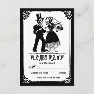 dead skeleton couple wedding rsvp
