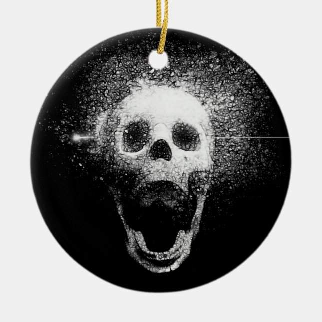 dead skull ceramic tree decoration (Front)