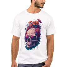 Dead Skull Flower Colourful V1 T-Shirt