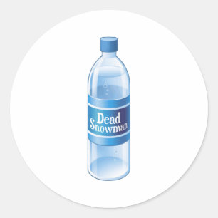 Dead Snowman Melted Bottled Water Classic Round Sticker