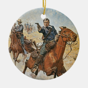 Dead Sure: a U.S. Cavalry trooper in the 1870s (co Ceramic Tree Decoration