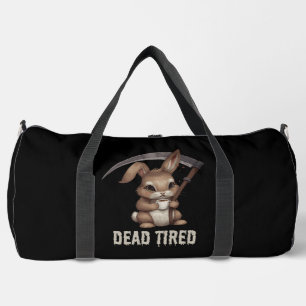 Dead Tired Cute Bunny Grim Reaper Coffee Duffle Bag
