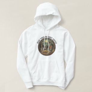 Dead Tired Without Coffee Skeleton Camping Art Hoodie