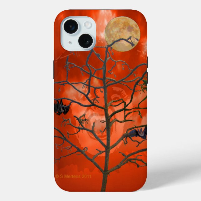 Dead Tree amongst an Orange Scary Sky iPhone 15 Case-Mate iPhone Case (Back)