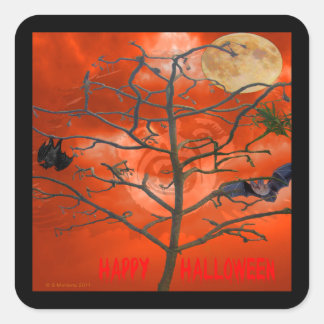 Dead Tree amongst an Orange Scary Sky Sticker