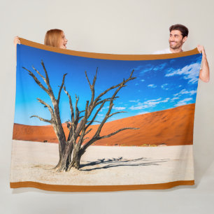 Dead tree in Deadvlei, Namibia Fleece Blanket