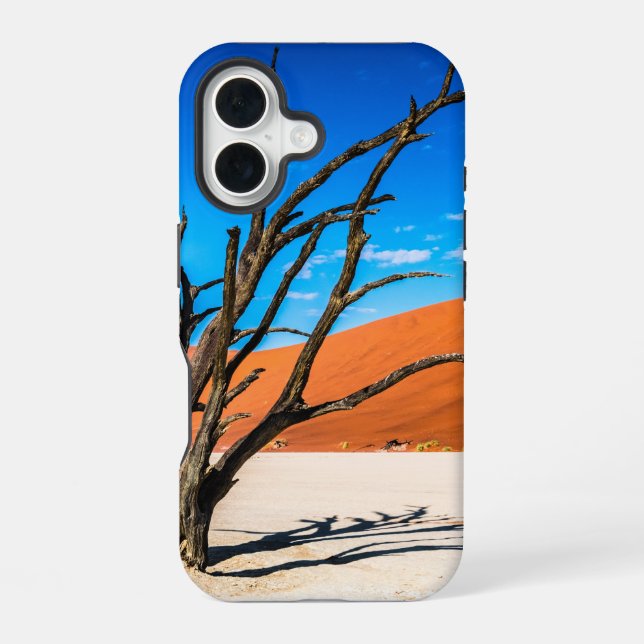 Dead tree in Deadvlei, Namibia iPhone 16 Case (Back)