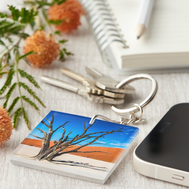 Dead tree in Deadvlei, Namibia Key Ring (Front Right)