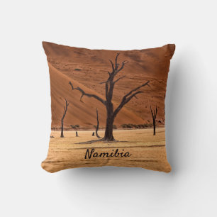 Dead Vlei Namibia landscape photo with text Cushion