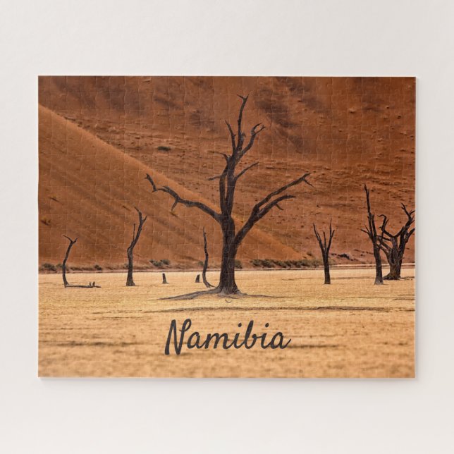 Dead Vlei Namibia landscape photo with text Jigsaw Puzzle (Horizontal)