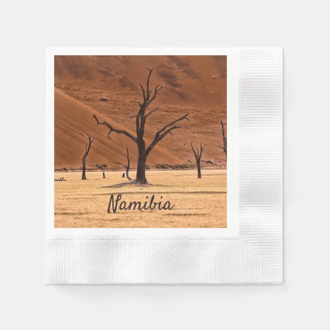 Dead Vlei Namibia landscape photo with text Napkin (Front)