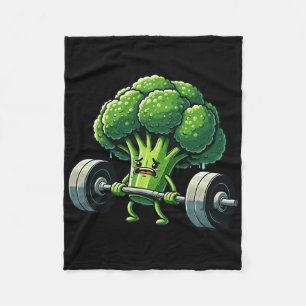 Deadlift Broccoli Gym Fitness Motivation Bodybuild Fleece Blanket