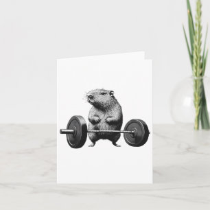 Deadlift Capybara Funny Fitness Rodent Lover Worko Card