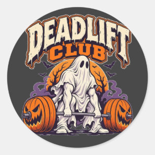 Deadlift Club Funny Halloween Gym Classic Round Sticker