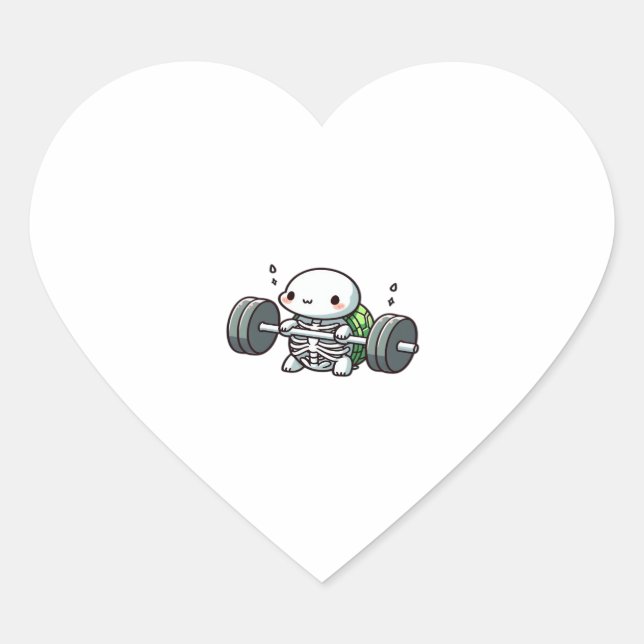 Deadlift Cute Turtle Classic T-Shirt Heart Sticker (Front)